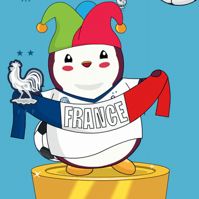 Cartoon Penguin Holding Scarf Saying France GIF