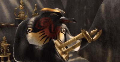 Cartoon Penguin Holding Trophy GIF