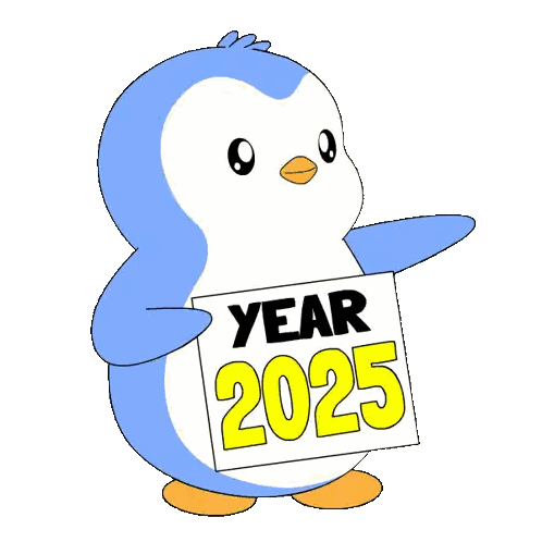 Cartoon Penguin Holding Year 2026 Sign Sticker