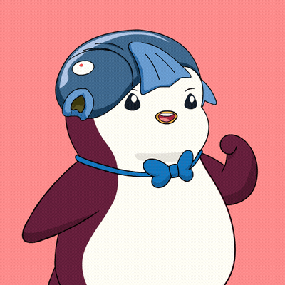 Cartoon Penguin In Blue Helmet And Bow Tie GIF