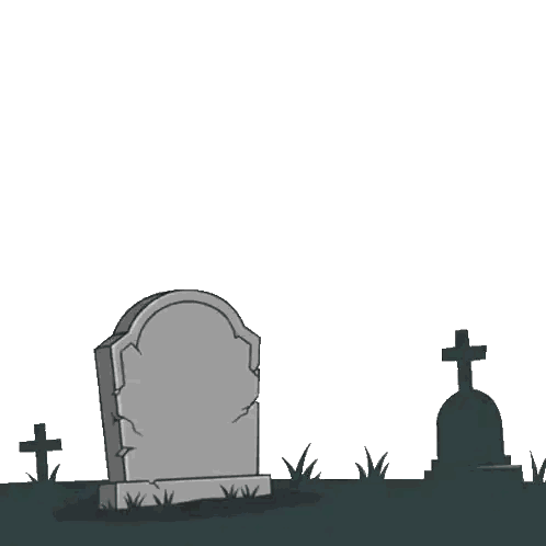 Cartoon Penguin In Cemetery Sticker