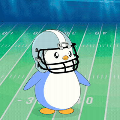 Cartoon Penguin In Football Helmet GIF