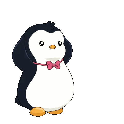 Cartoon Penguin In Pink Bow Tie And Black Jacket Sticker