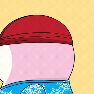 Cartoon Penguin In Red Hat And Blue Sweater GIF