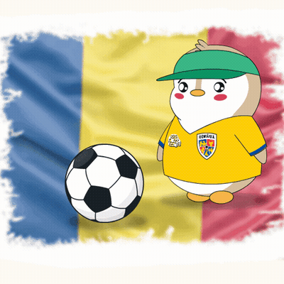 Cartoon Penguin In Romania Jersey GIF