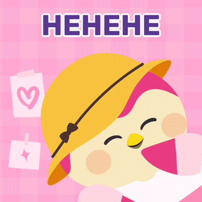 Cartoon Penguin In Yellow Hat Saying Henehe GIF