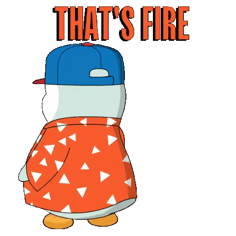 Cartoon Penguin Saying Fire Sticker