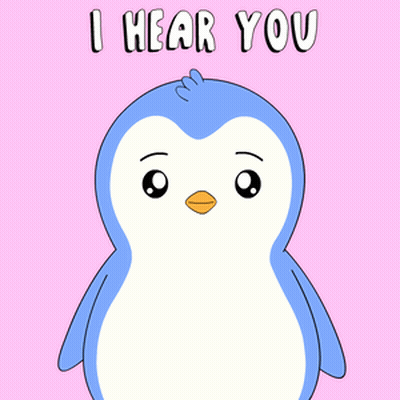 Cartoon Penguin Saying I Hear You GIF