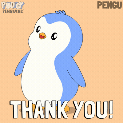 Cartoon Penguin Saying Thank You GIF