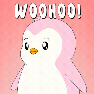 Cartoon Penguin Saying Woohoo
