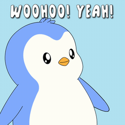 Cartoon Penguin Saying Woohoo Yeah GIF
