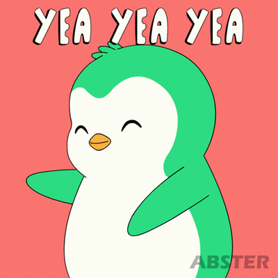 Cartoon Penguin Saying Yea Yea Yea GIF