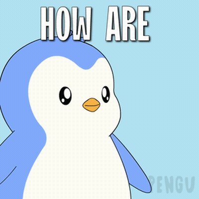 Cartoon Penguin Says How Are You GIF