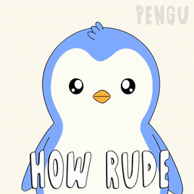 Cartoon Penguin Says How Rude GIF