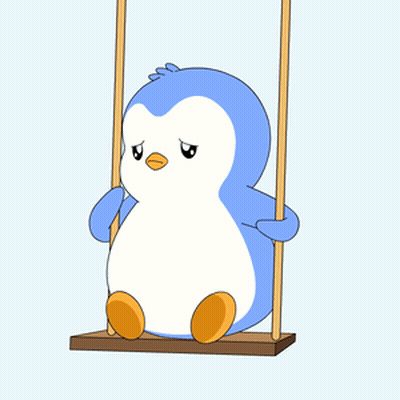 Cartoon Penguin Sitting On Swing GIF