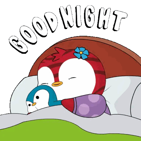 Cartoon Penguin Sleeping Good Night Sticker