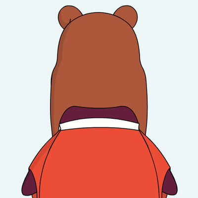 Cartoon Penguin Wearing Bear Hat GIF