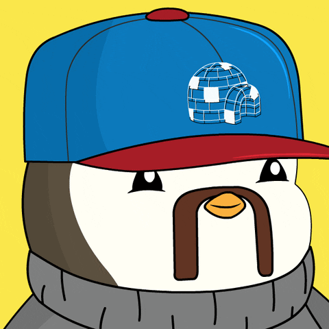 Cartoon Penguin Wearing Blue Hat GIF