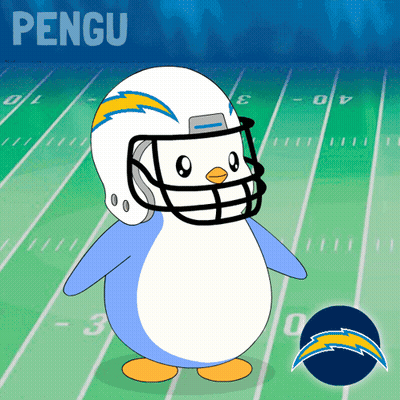 Cartoon Penguin Wearing Football Helmet Named Pengu GIF