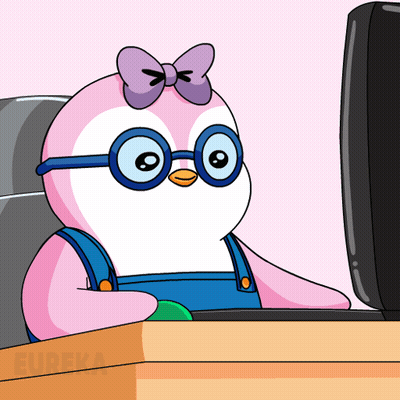 Cartoon Penguin Wearing Glasses And Overalls GIF