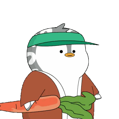 Cartoon Penguin Wearing Green Hat And Jacket Says Use Your Brain Sticker