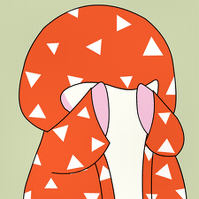 Cartoon Penguin Wearing Red And White Triangle Blanket GIF