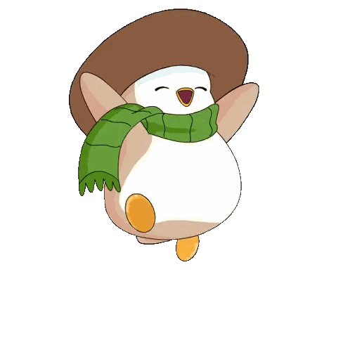 Cartoon Penguin Wearing Scarf And Hat Sticker