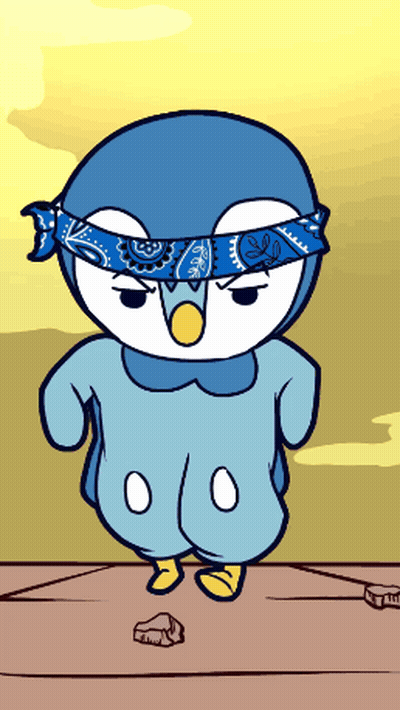Cartoon Penguin With Blue Bandana GIF