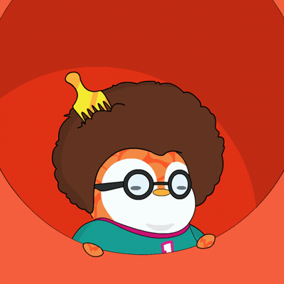 Cartoon Penguin With Glasses Afro Comb GIF