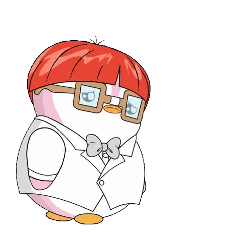 Cartoon Penguin With Glasses And Vest Sticker