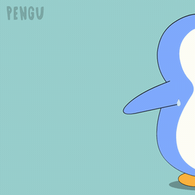 Cartoon Penguin With Pengu Behind It GIF