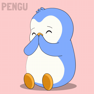 Cartoon Penguin With Pengu Text GIF