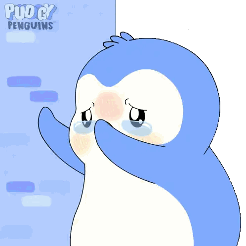 Cartoon Penguin With Puddy Penguins Sticker
