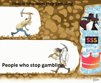 Cartoon People Who Don't Stop Gambling GIF