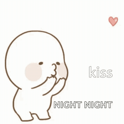 Cartoon Person Blowing Hearts Kiss Night Night GIF