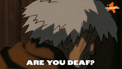 Cartoon Person Covering Face Are You Deaf GIF
