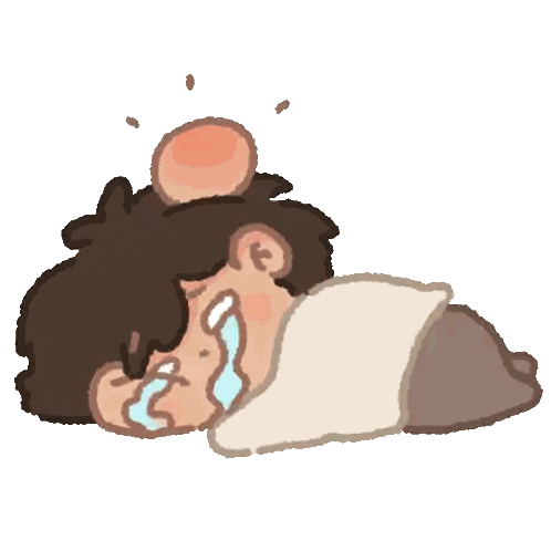 Cartoon Person Crying With Tears Sticker