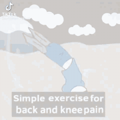 Cartoon Person Doing Back and Knee Pain Exercise