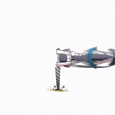 Cartoon Person Drilling Hole In Ground GIF