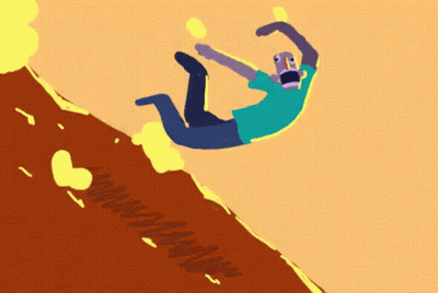 Cartoon Person Falling Off A Hill GIF