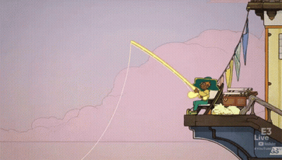 Cartoon Person Fishing With Rod