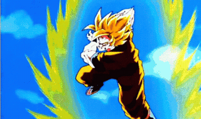 Cartoon Person Flying Through Blue Background GIF