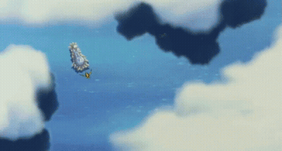 Cartoon Person Flying Through Sky GIF