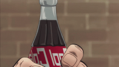Cartoon Person Holding Bottle Of Coca Cola GIF
