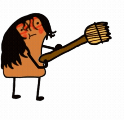 Cartoon Person Holding Brush GIF