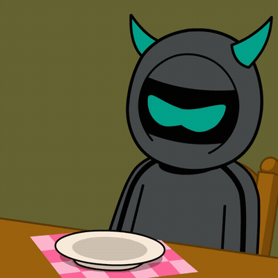 Cartoon Person Holding Cloche And Plate GIF