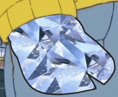 Cartoon Person Holding Diamond GIF