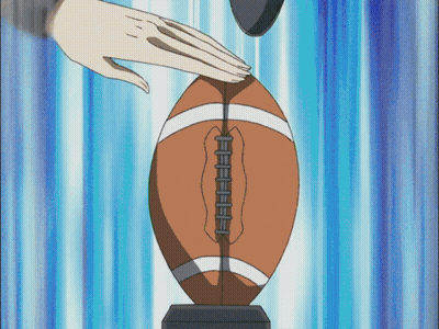 Cartoon Person Holding Football Blue Background