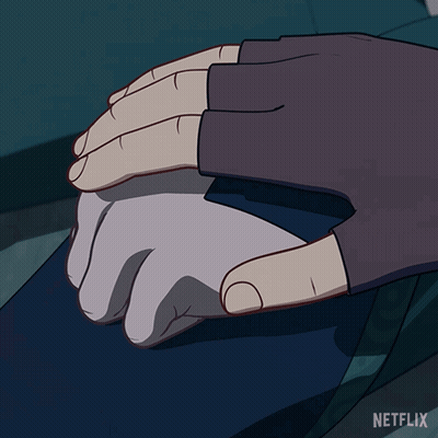 Cartoon Person Holding Hand With Netflix GIF