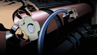 Cartoon Person Holding Hose With Button GIF